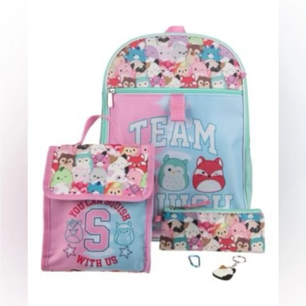 Squishmallows Pink and Blue Backpack Set